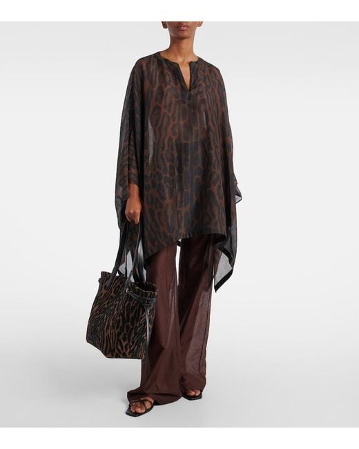 Tom Ford Black Leopard-Print Cotton And Silk Kaftan