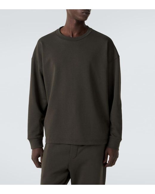 The Row Black Ezan Cotton Sweatshirt for men