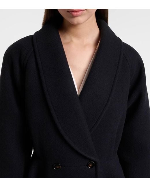 Abrigo En Mezcla De Lana Con Peplum Chloé de color Black