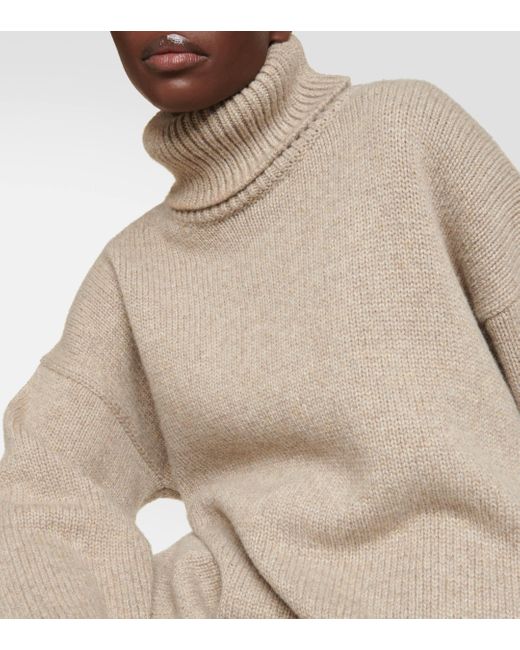 The Row Natural Feries Turtleneck Cashmere Sweater