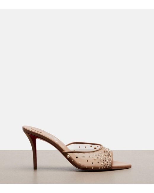 Christian Louboutin Pink Miss Z Degrastrass Perla Mesh Mules