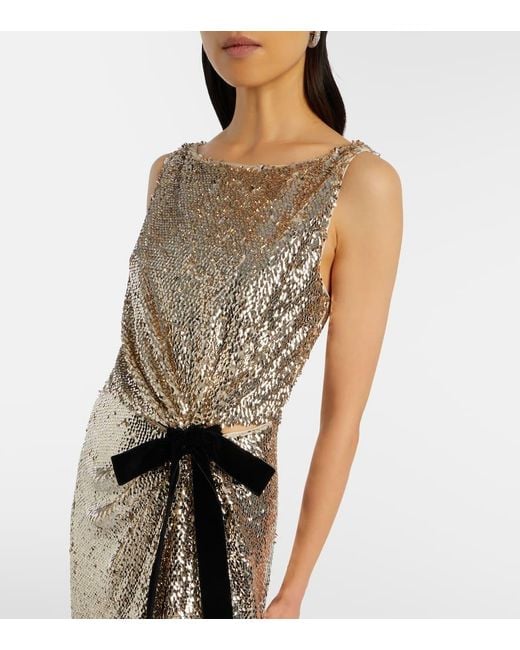 Jonathan Simkhai White Felicity Draped Sequined Gown