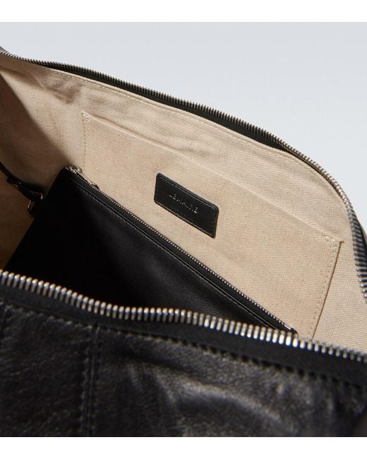 Lemaire Black Croissant Large Leather Shoulder Bag for men