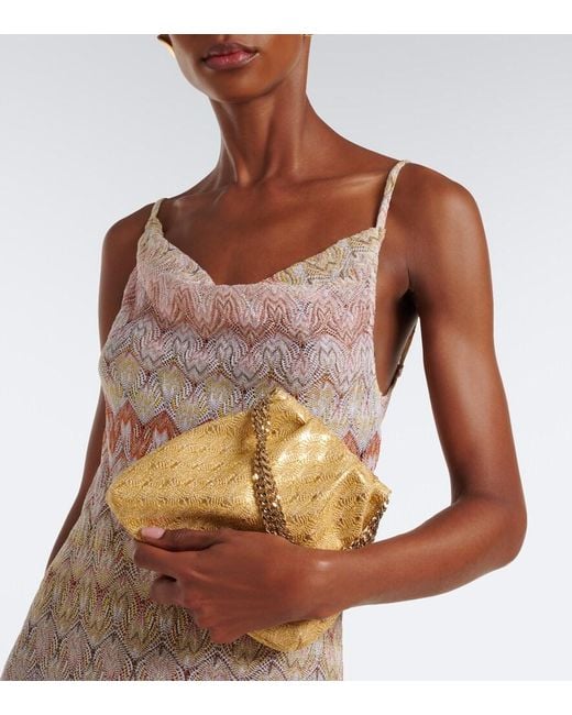 Missoni Yellow Mini Lame Top-Handle Bag