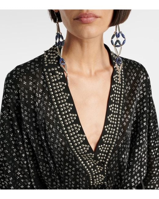 Isabel Marant Black Nawel Embellished Lame Minidress