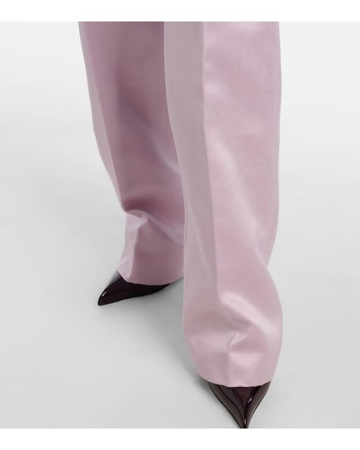 Tom Ford Pink Cotton And Silk Duchesse Straight Pants