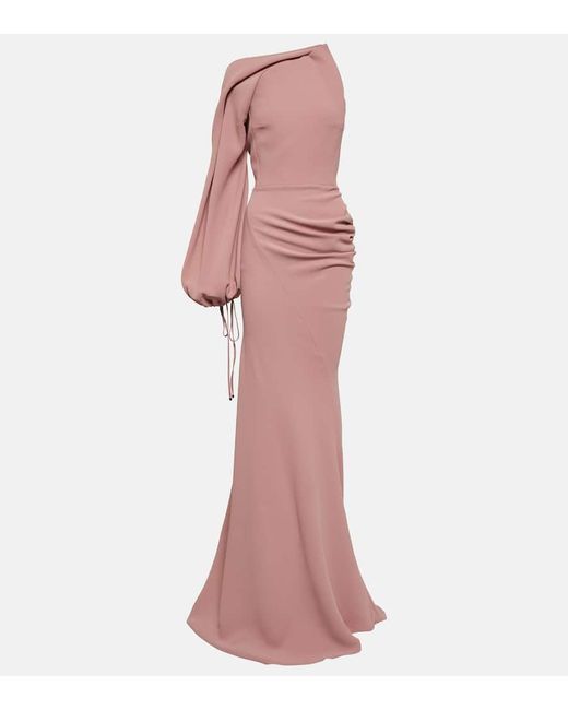Maticevski Pink Venomous One-Shoulder Gown