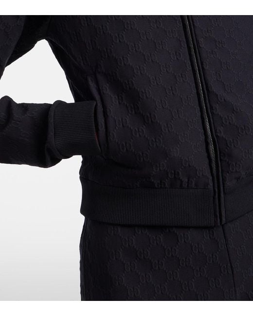 Gucci Blue Gg Jacquard Jersey Track Jacket
