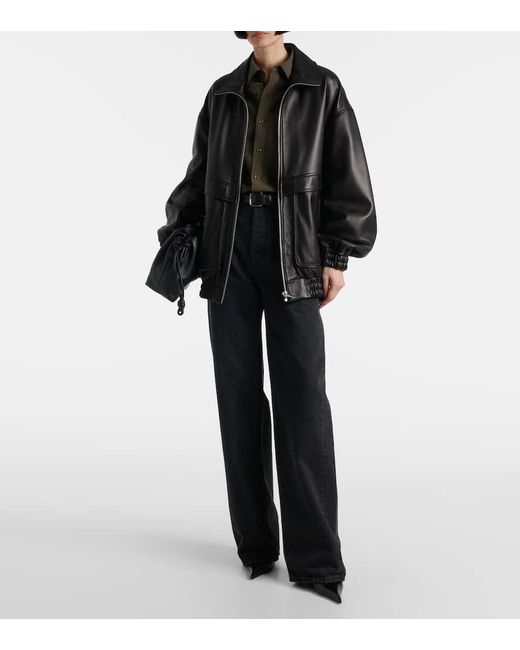 Chaqueta Bomber Beck De Piel Nour Hammour de color Black