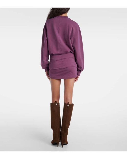 The Attico Purple Minikleid Aus Einem Baumwollgemisch