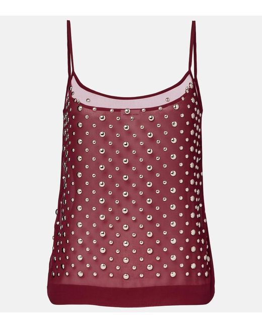 Dries Van Noten Red Verziertes Top