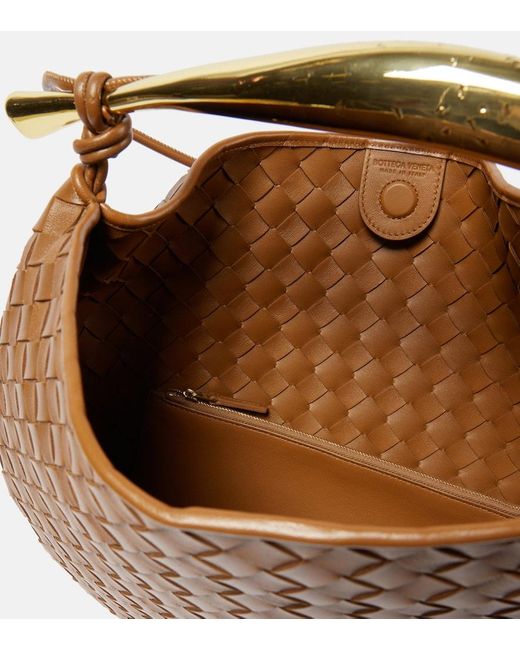 Bottega Veneta Brown Sardine Intrecciato Large Leather Shoulder Bag