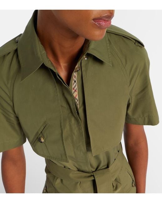 Burberry Green Hemdblusenkleid Aus Baumwolle