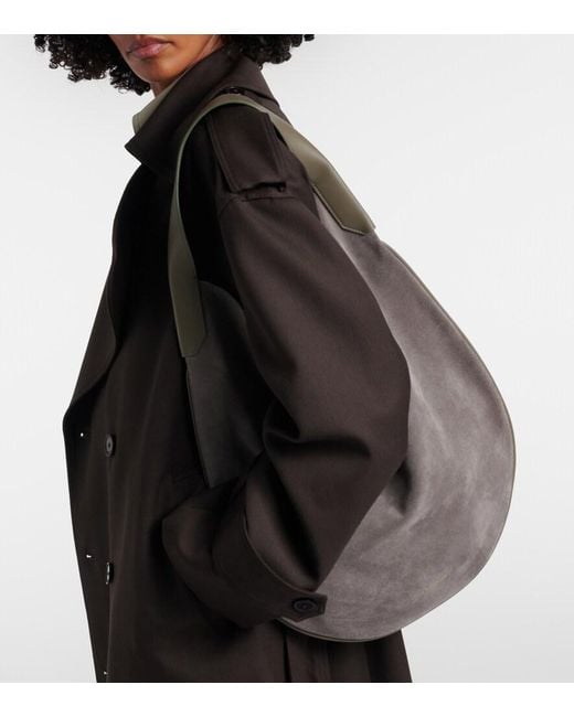 Victoria Beckham Black Soft Plie Suede Shoulder Bag