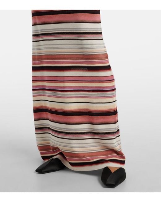 Missoni White Striped Halterneck Maxi Dress