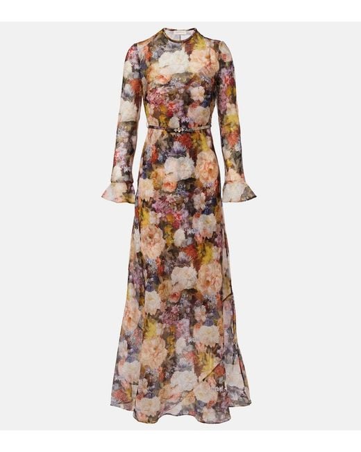 Zimmermann Brown Alchemy Belted Floral Maxi Dress
