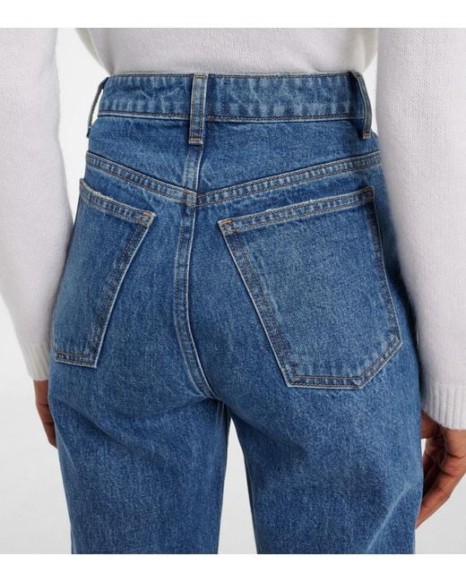 Khaite Blue Danielle High-Rise Straight Jeans