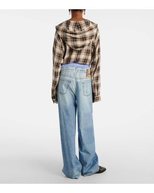 Pantaloni A Gamba Larga di Acne in Blue