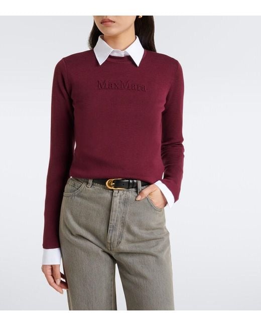 Max Mara Purple Virgin Wool Sweater