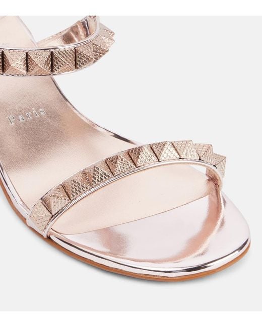 Christian Louboutin Pink Pyrasand 30 Mirrored Leather Sandals