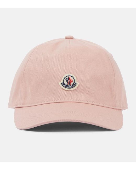 Gorra de algodon con logo Moncler de color Pink