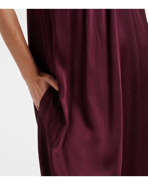 Stella McCartney Purple Embellished Halterneck Satin Jumpsuit