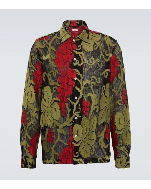 Bode Green Vineyard Cotton Shirt for men
