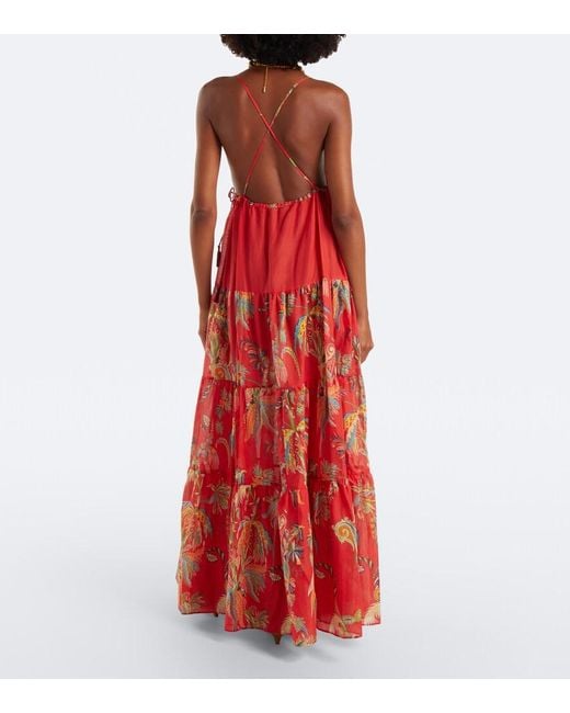 Etro Printed Tiered Cotton Maxi Dress