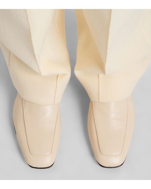 Herbert Levine Natural Fair And Square Leather Loafers