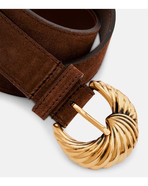 Etro Brown Paisely Suede Belt