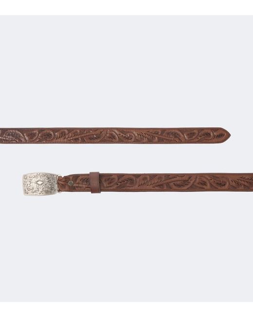 RRL Brown Coleman Leather Belt for men