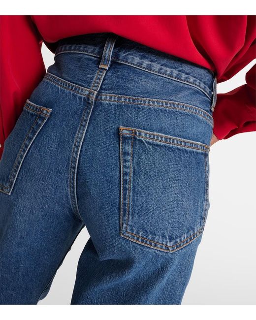 Jean Droit Lesley A Taille Mi-Haute The Row en coloris Blue