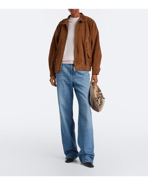 Agolde Brown Blair Suede Blouson Jacket
