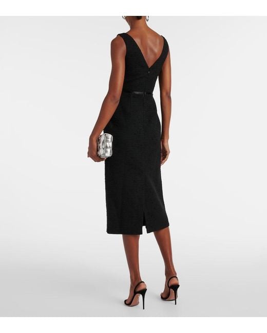 Erdem Black Tweed Midi Dress