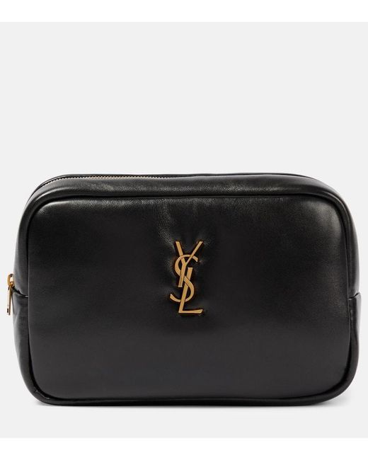 Saint Laurent Quilted Leather Makeup Bag in Black Lyst UK