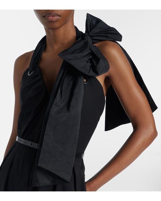 Max Mara Black Asymmetric Virgin Wool Jumpsuit