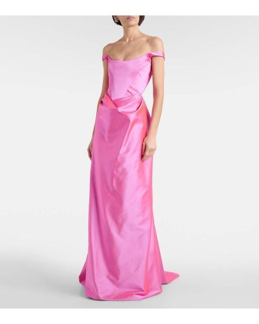 Vivienne Westwood Pink Robe Camille Aus Satin