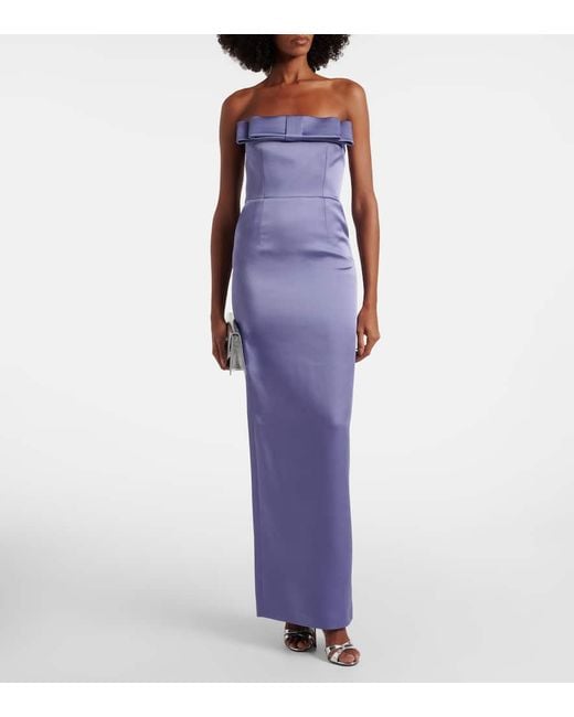Vestido De Fiesta Sisu De Saten Con Lazo The New Arrivals Ilkyaz Ozel de color Purple