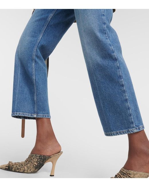 FRAME Blue 70's Cropped Bootcut Jeans