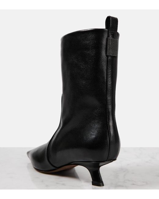 Brunello Cucinelli Black 'Precious Detail' Ankle Boots