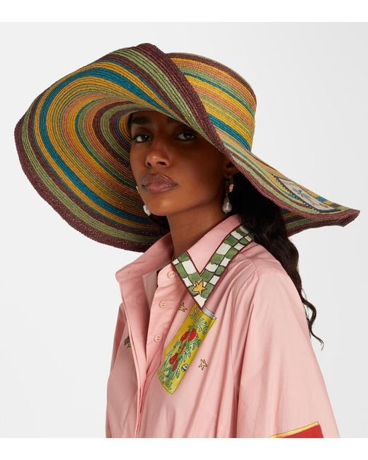 ALÉMAIS Multicolor Dusk Striped Raffia Sun Hat