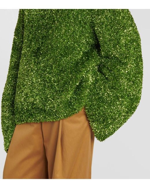 Dries Van Noten Green Oversize-Pullover