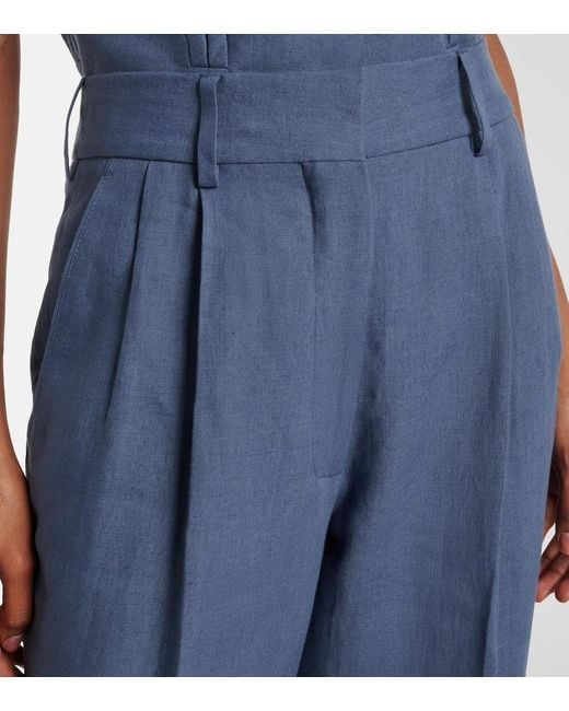 Blazé Milano Blue Fox Linen Straight Pants