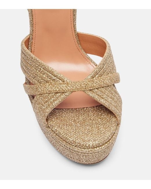 Aquazzura Brown Sundance Plateau 140 Platform Sandals
