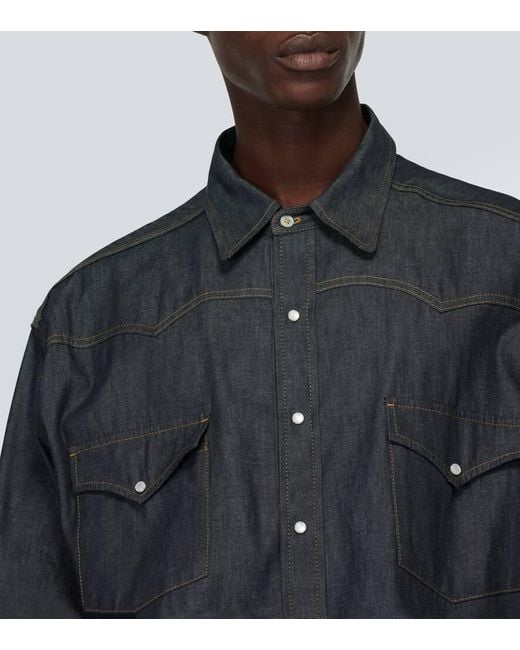 Camisa en denim oversized Maison Margiela de hombre de color Gray