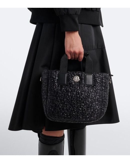 Moncler Black Caradoc Mini Quilted Top-Handle Bag