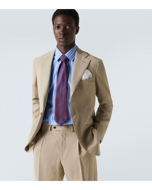 Charvet Purple Silk Jacquard Tie for men