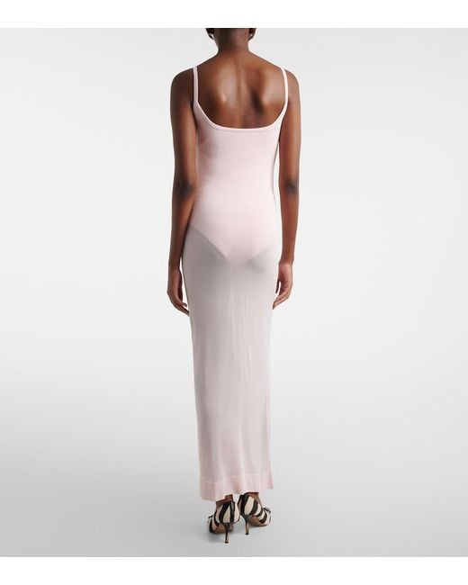Jacquemus Pink Nodo Knitted Maxi Dress
