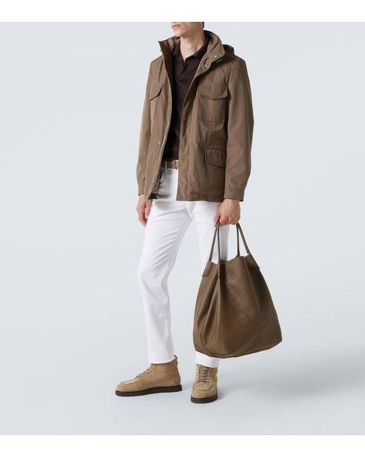 Loro Piana Brown Bale Extra Large Leather Tote Bag for men