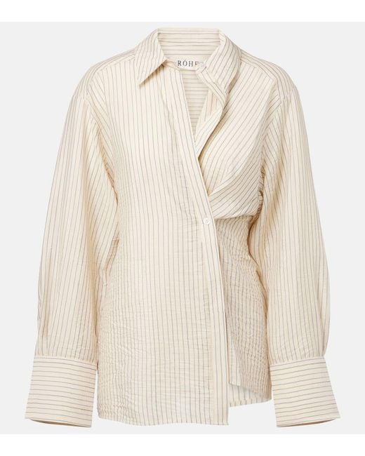 Camicia Asimmetrica A Righe di Rohe in Natural
